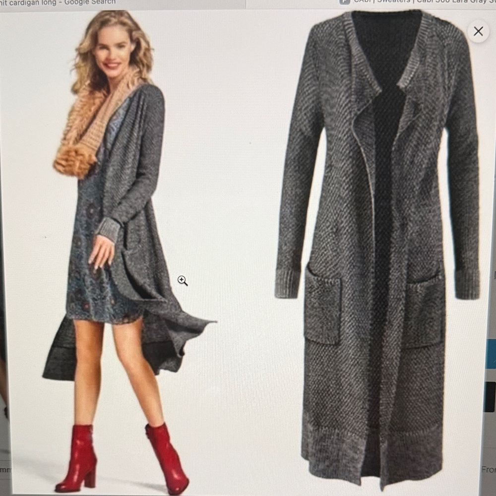 CAbi 3166 Lara Gray Sweater Duster